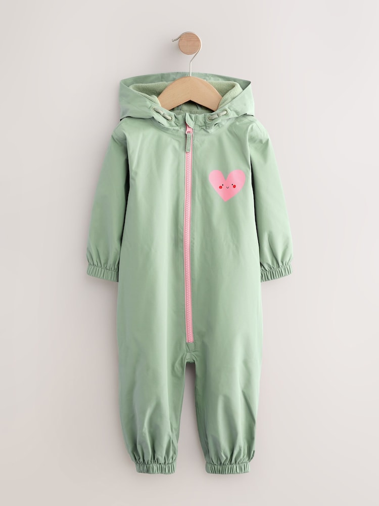 Sage Green Waterproof Printed Puddlesuit (3mths-7yrs) - Image 2 of 6