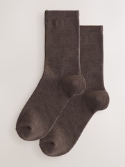 Chocolate Brown Thermal Fleece Socks 2 Pack - Image 1 of 5