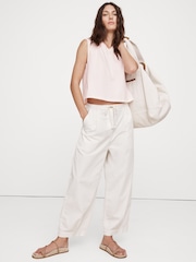 Banana Republic Pink Silky Cotton Cropped Tank Top - Image 1 of 1