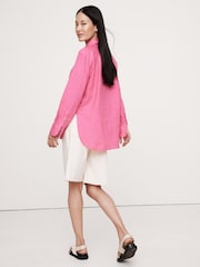 Banana Republic Pink Oversized 100% Linen Shirt - Image 2 of 4