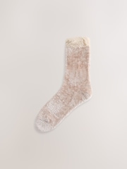Black/ Neutral Velvet Cosy Socks 2 Pack - Image 3 of 5