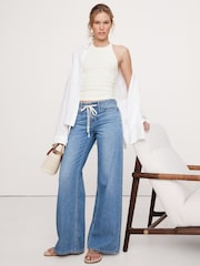 Banana Republic White Refined Open-Racerback Tank - Image 1 of 1