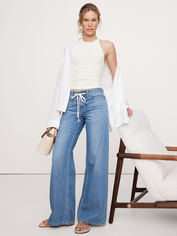 Banana Republic White Refined Open-Racerback Tank - Image 1 of 1 Banana Republic White Refined Open-Racerback Tank - Image 1 of 1