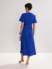 Phase Eight Blue Chrome Petite Julissa Wrap Dress - Image 2 of 6