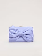 Phase Eight Blue Satin Knot Clutch bag - Image 1 of 7