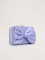 Phase Eight Blue Satin Knot Clutch bag - Image 2 of 7