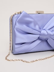 Phase Eight Blue Satin Knot Clutch bag - Image 3 of 7