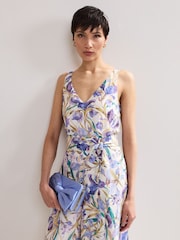 Phase Eight Blue Satin Knot Clutch bag - Image 6 of 7