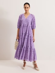 Phase Eight Purple Lorena Maxi 100% Cotton Dress - Image 1 of 6