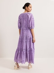 Phase Eight Purple Lorena Maxi 100% Cotton Dress - Image 2 of 6