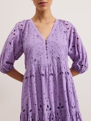 Phase Eight Purple Lorena Maxi 100% Cotton Dress - Image 4 of 6