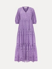 Phase Eight Purple Lorena Maxi 100% Cotton Dress - Image 6 of 6