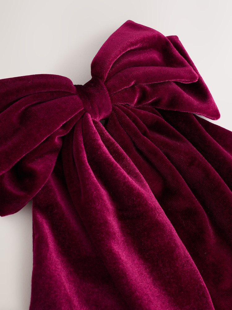 Burgundy Red Velvet Bow Hair Clip - Image 1 of 2