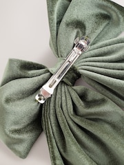 Green Velvet Bow Hair Clip - Image 3 of 3