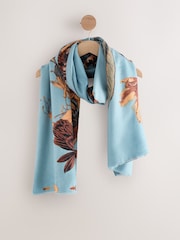 Blue Floral Midweight Scarf - Image 1 of 3