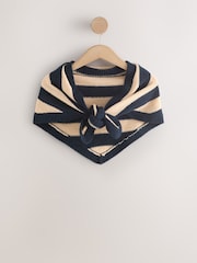 Navy/Camel Stripe Triangle Scarf - Image 1 of 3