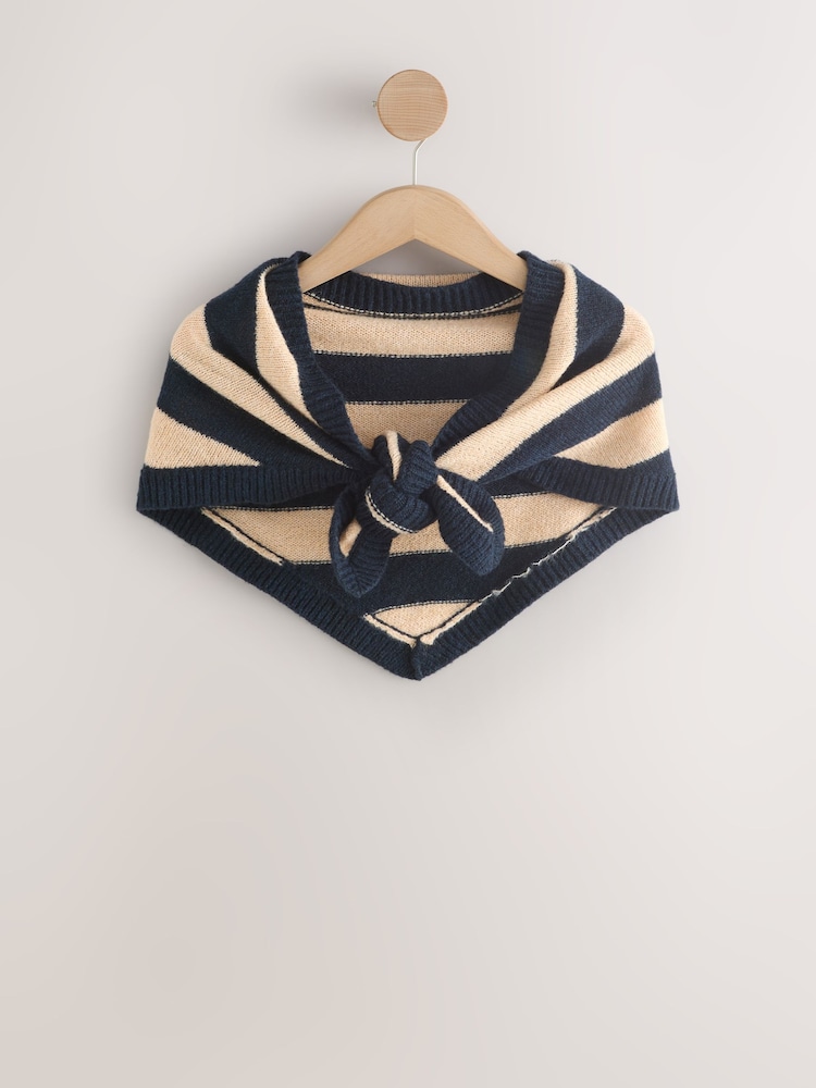 Navy/Camel Stripe Triangle Scarf - Image 1 of 3