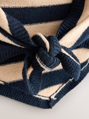 Navy/Camel Stripe Triangle Scarf - Image 2 of 3
