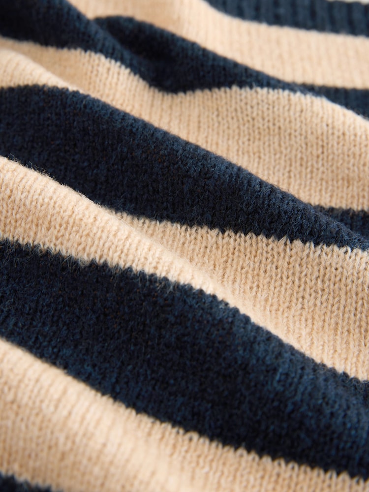 Navy/Camel Stripe Triangle Scarf - Image 3 of 3