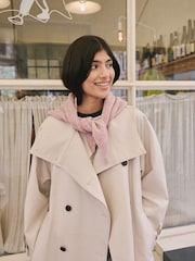 Pink Knitted Triangle Scarf - Image 1 of 9
