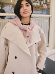 Pink Knitted Triangle Scarf - Image 2 of 9