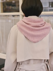 Pink Knitted Triangle Scarf - Image 3 of 9
