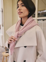 Pink Knitted Triangle Scarf - Image 4 of 9