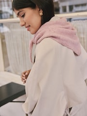 Pink Knitted Triangle Scarf - Image 6 of 9