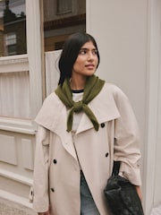 Green Knitted Triangle Scarf - Image 2 of 9