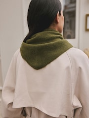 Green Knitted Triangle Scarf - Image 3 of 9