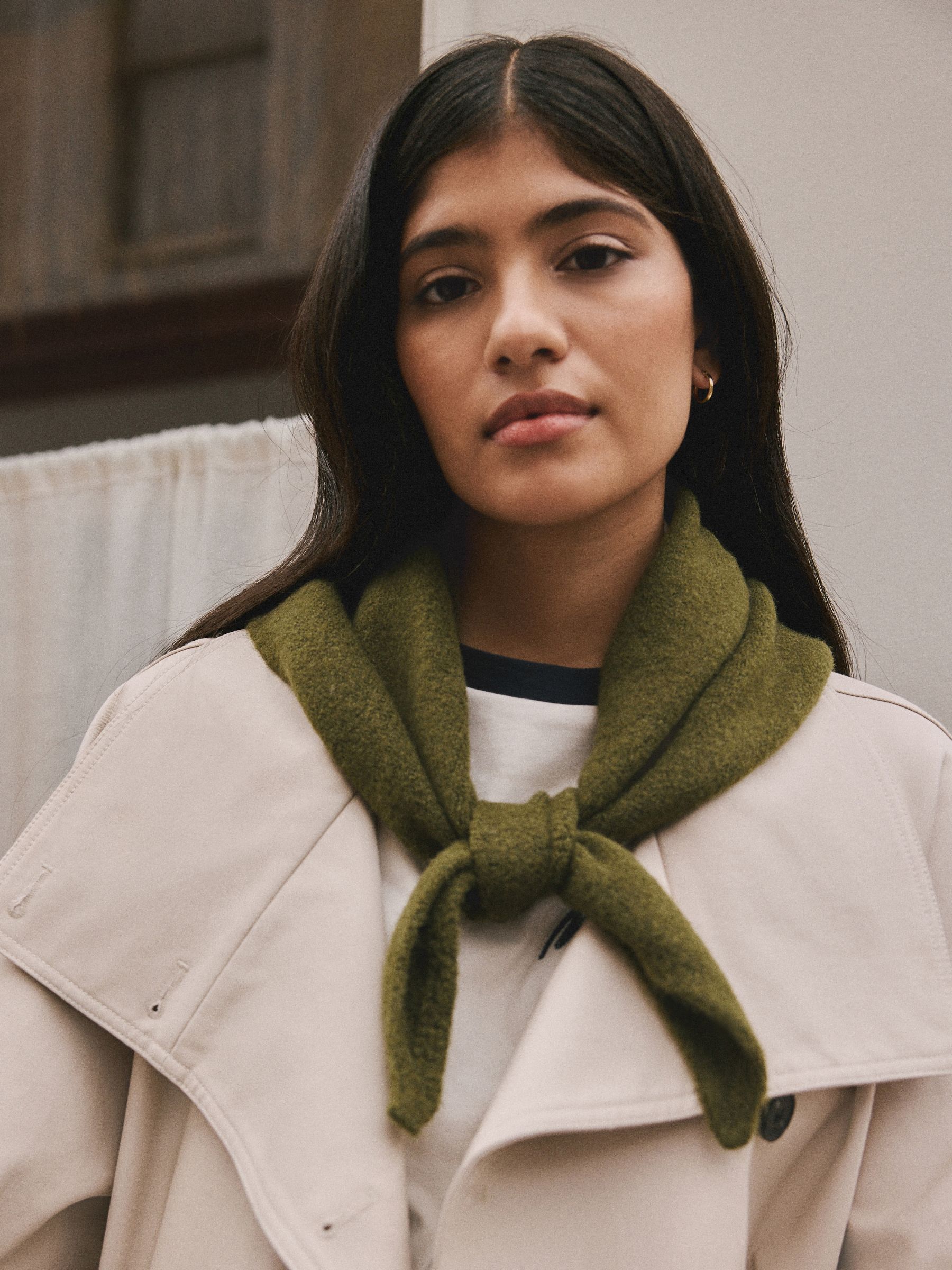 Buy Green Knitted Triangle Scarf from Next USA