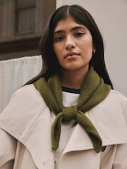Green Knitted Triangle Scarf - Image 5 of 9