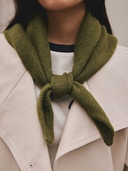 Green Knitted Triangle Scarf - Image 6 of 9