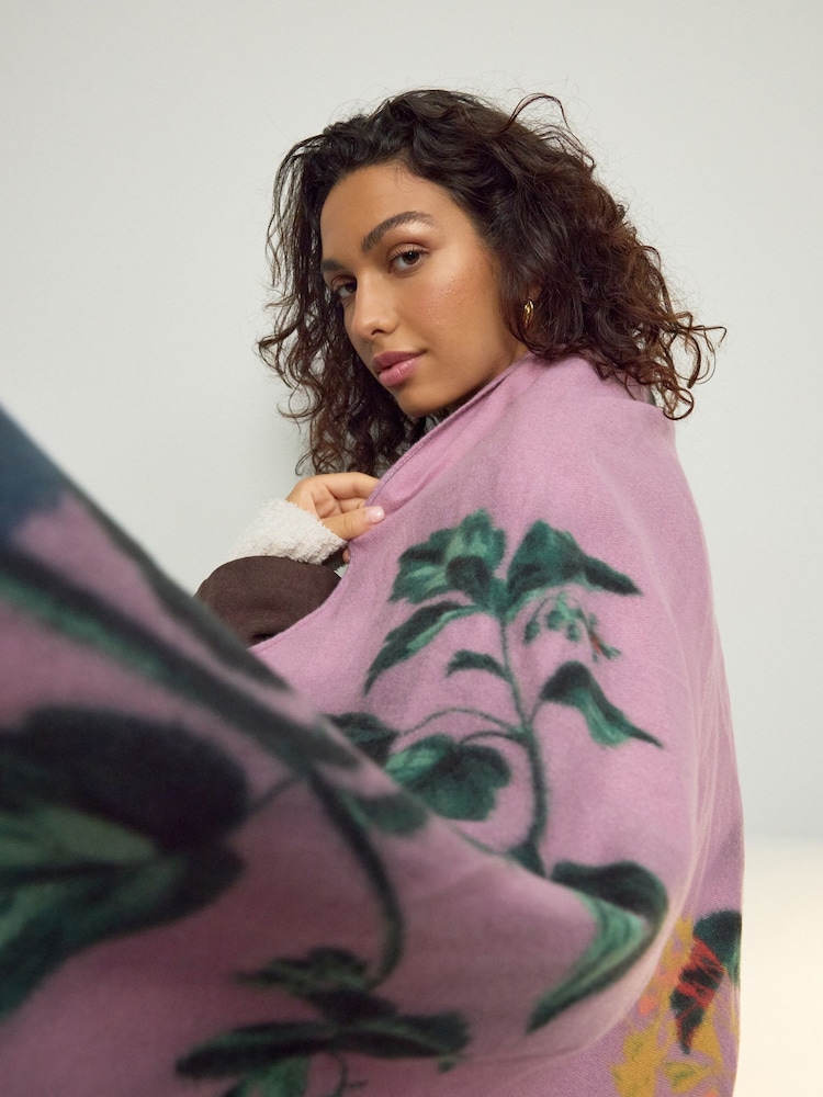 Lilac Purple Kew Collection Midweight Scarf - Image 2 of 6