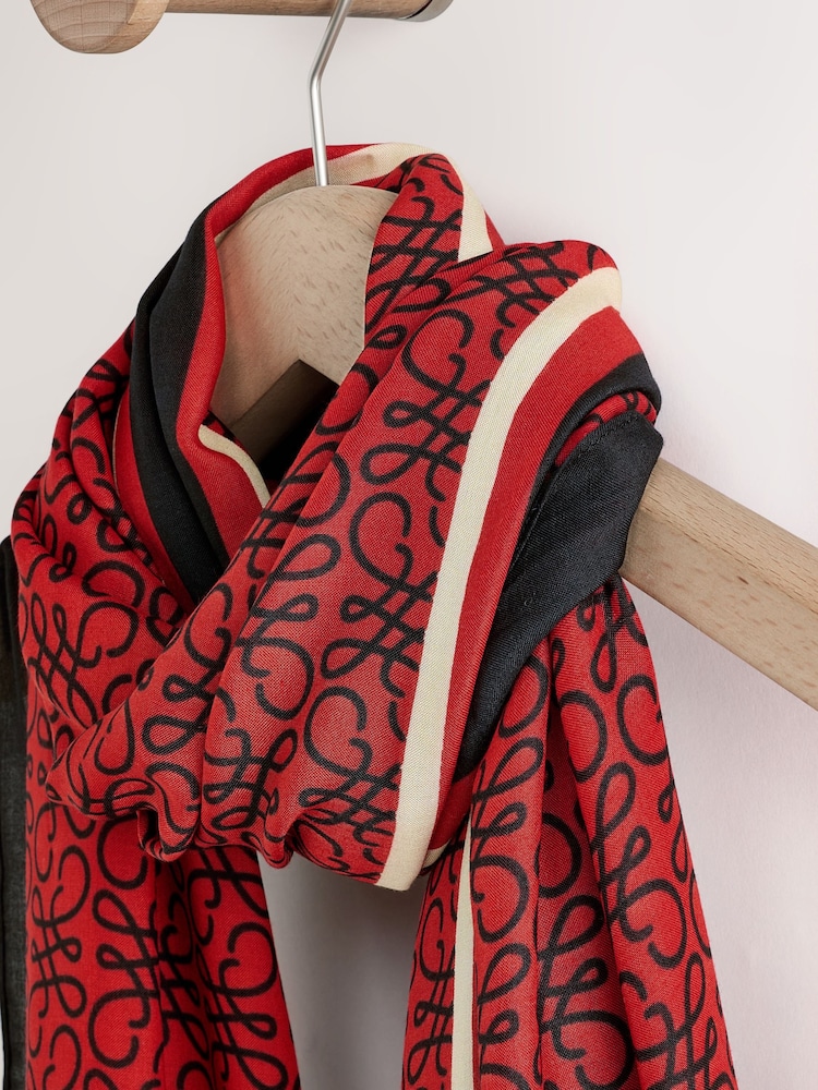 Red/Black Swirl Lightweight Scarf - Image 2 of 3