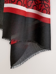 Rød/svart virvel - Square Lightweight Skjerf - Bilde 7 av 7