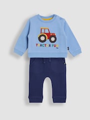 JoJo Maman Bébé Blue 2-Piece Sweatshirt & Joggers Set - Image 1 of 6