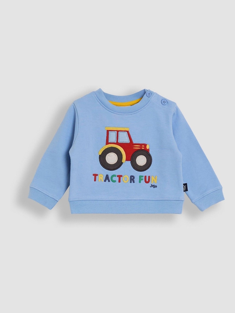 JoJo Maman Bébé Blue 2-Piece Sweatshirt & Joggers Set - Image 2 of 6