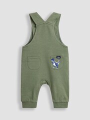 JoJo Maman Bébé Green 2-Piece Appliqué Dungarees & Print Top Set - Image 3 of 9