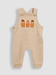 JoJo Maman Bébé Natural 2-Piece Construction Dungarees & Top Set - Image 2 of 7