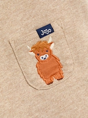 JoJo Maman Bébé Natural 2-Piece Construction Dungarees & Top Set - Image 7 of 7