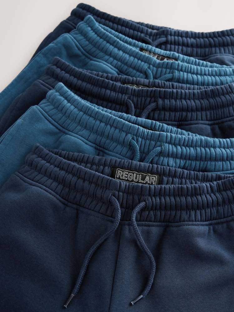 Navy Regular Fit Basic Joggers 5 Pack (3-16yrs) - Image 9 of 9