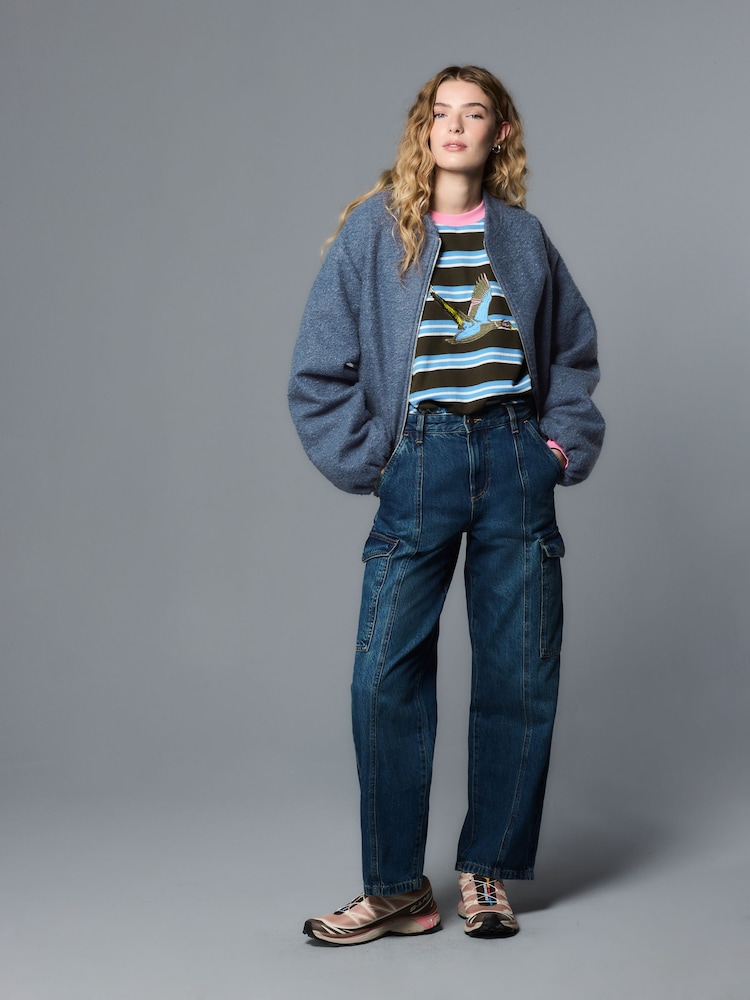 Blue Coatigan Bomber Jacket - Image 2 of 8