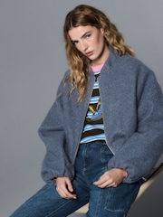 Blue Coatigan Bomber Jacket - Image 3 of 8