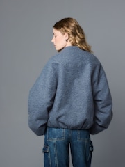 Blue Coatigan Bomber Jacket - Image 4 of 8