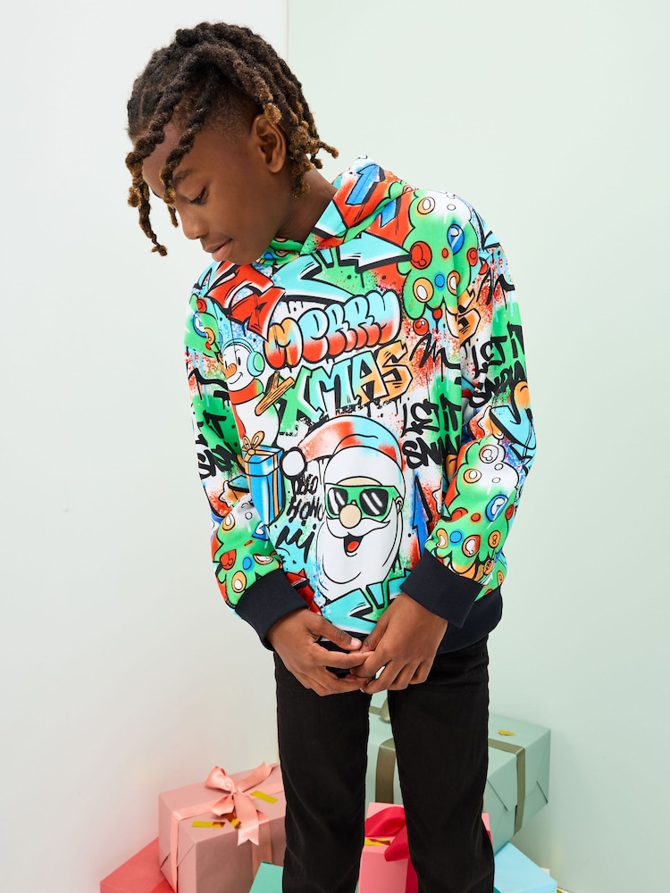 Multi Christmas Hoodie (3-16yrs) - Image 1 of 7
