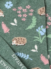 FatFace Green Woodland Hedgehog Socks - Image 2 of 2