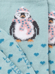 FatFace Green Haze Penguin Socks - Image 2 of 2
