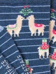 FatFace Navy Llama Socks - Image 2 of 2