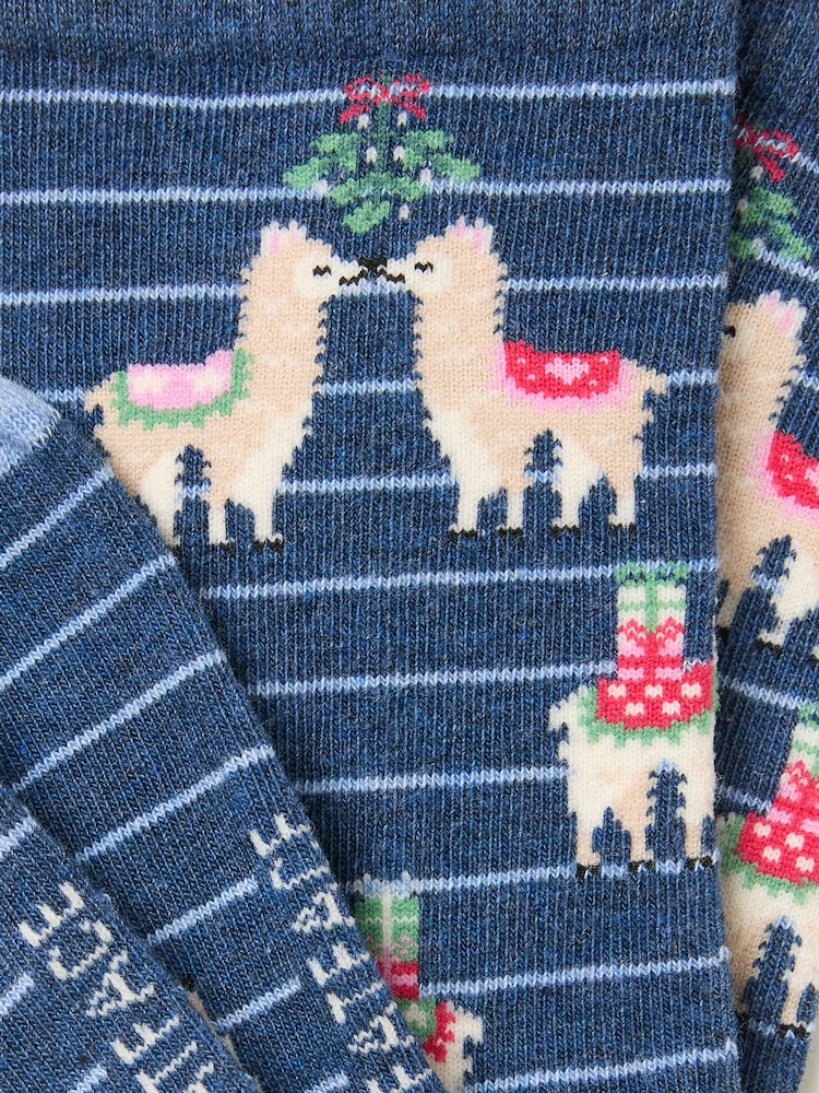 FatFace Navy Llama Socks - Image 2 of 2